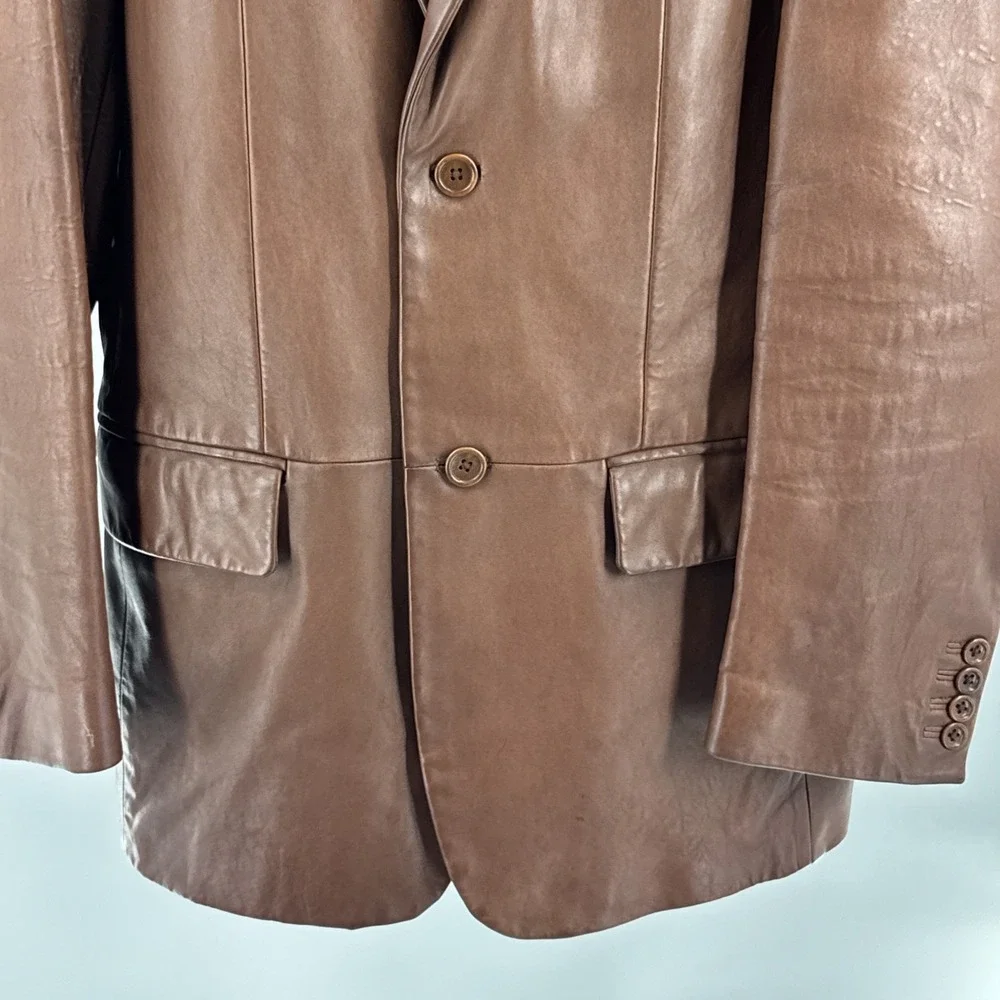 Vintage Banana Republic Leather Blazer Size 40R Brown